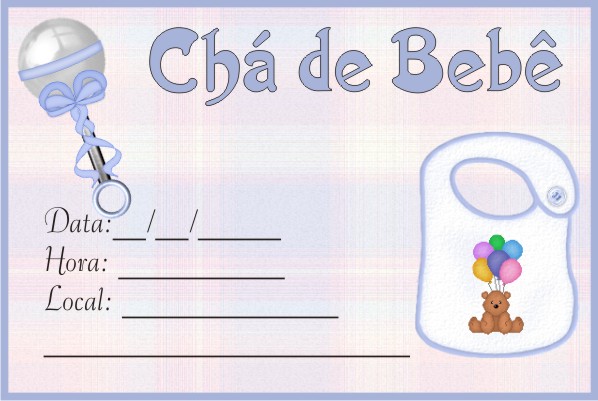 Convite para Chá de Bebê Babador simples