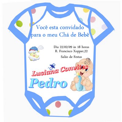 Convite para Chá de Bebê bore de Bolinha