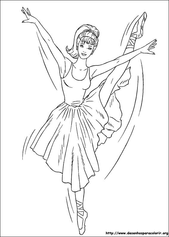 Barbie para Desenhar Bailarina Dançando