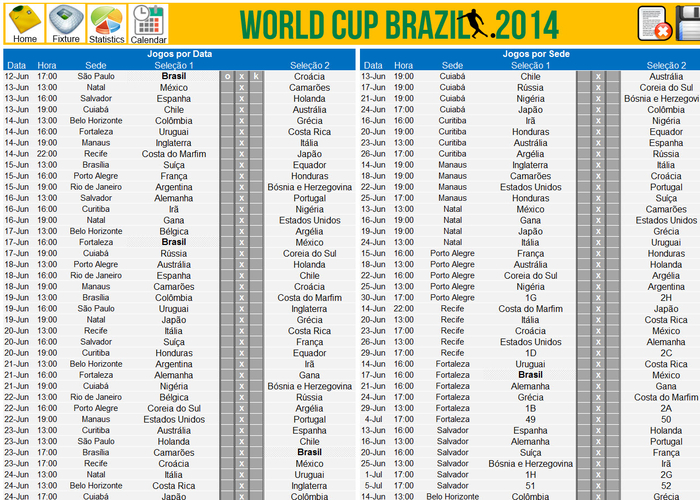 Calendário da Copa 2014 FIFA