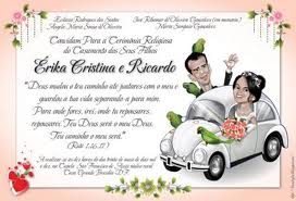 Cartão de Casamento caricatura fusquinha com flores