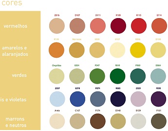 Catalogo de cores Tintas Suvinil em vários tons 
