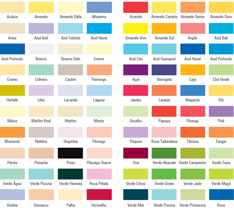Catalogo de cores Tintas Suvinil todas as cores disponíveis