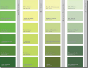 Catálogos cores tintas Suvinil tons de verdes