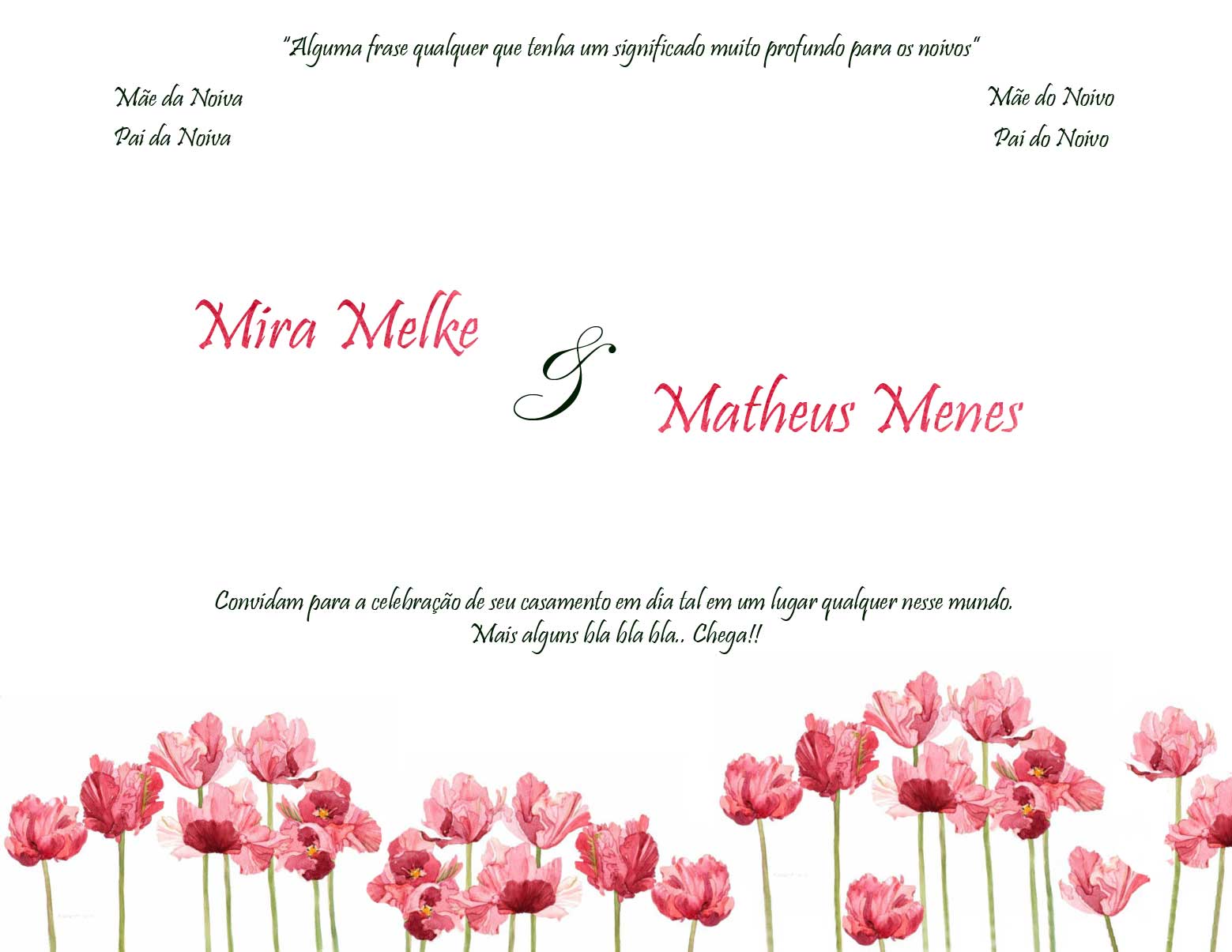 Como Imprimir convite de casamento com flores