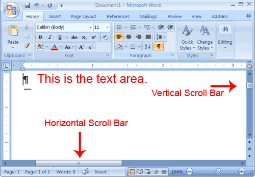 Como imprimir horizontal no Word 2007 horizontal scroll bar 