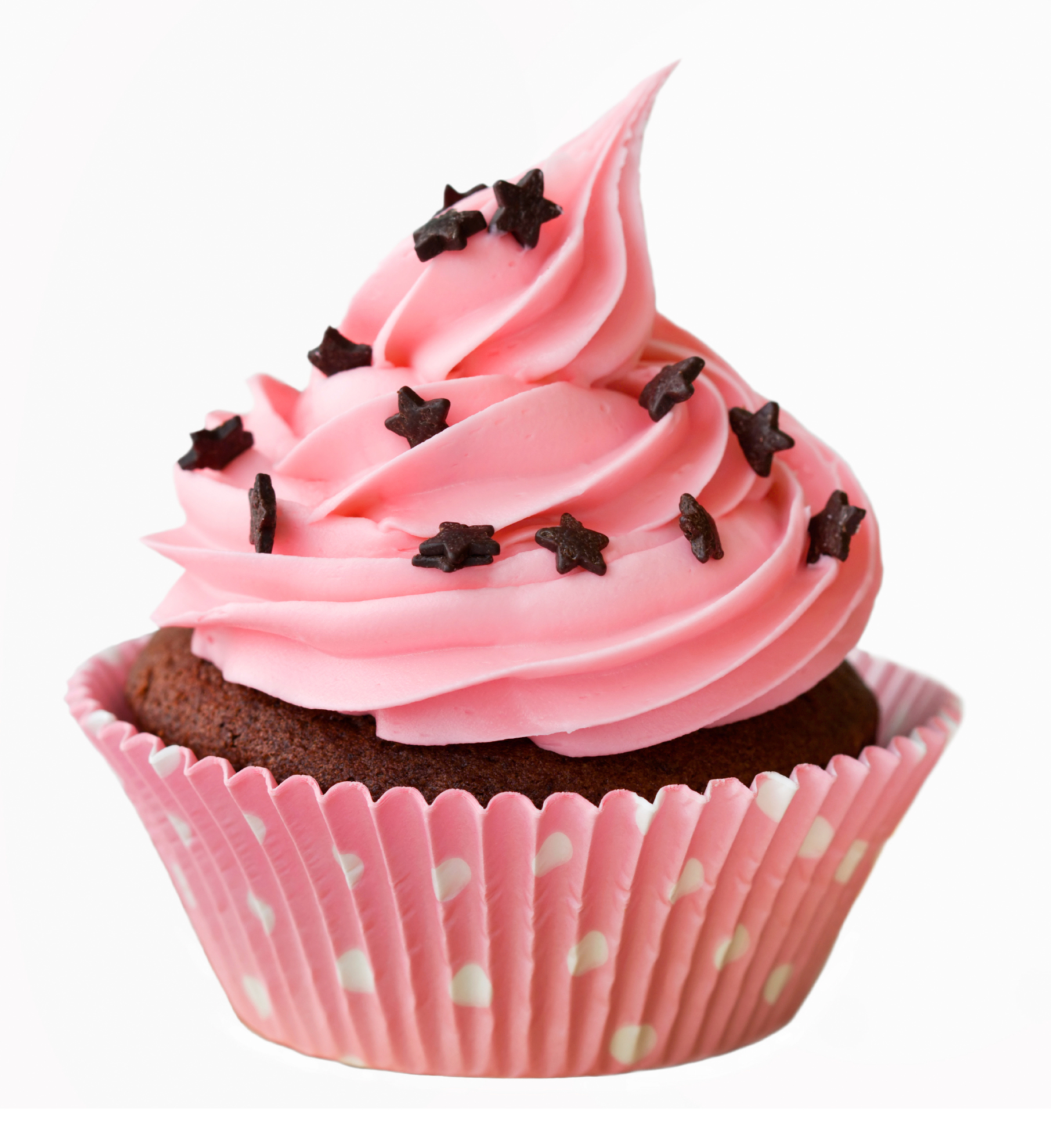 Cupcake rosa com estrelinhas