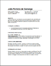 Curriculum Vitae simples pronto do João ferreira de Camargo
