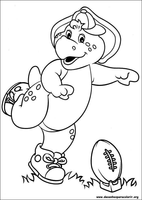 Desenho do Barney  jogando futebol americano