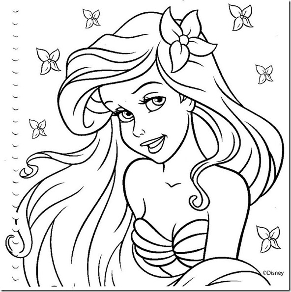 Desenhos para colorir Disney - Pequena sereia 