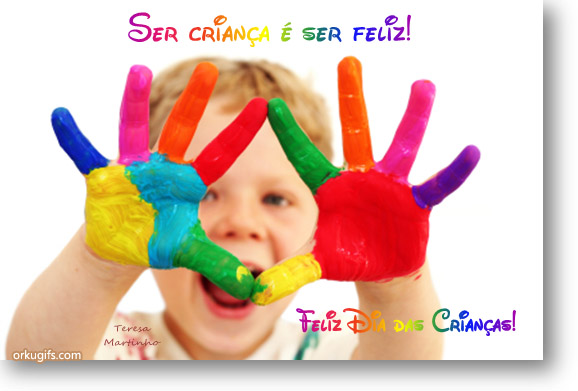Dia das Crianças com mão pintada
