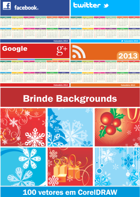 Downloads calendário 2013 Corel Draw fundos 