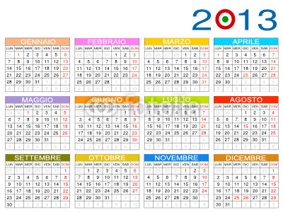 Downloads calendário 2013 Corel Draw modelo colorido 