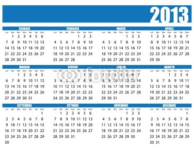 Download calendario 2013 gratis azul