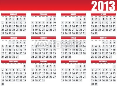 Download calendario 2013 gratis vermelho