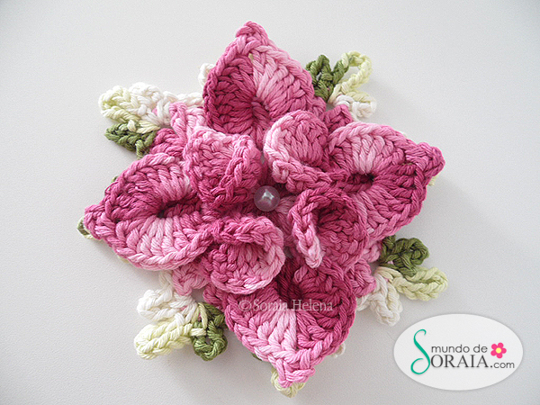 Flores de Crochê rosa vários tons
