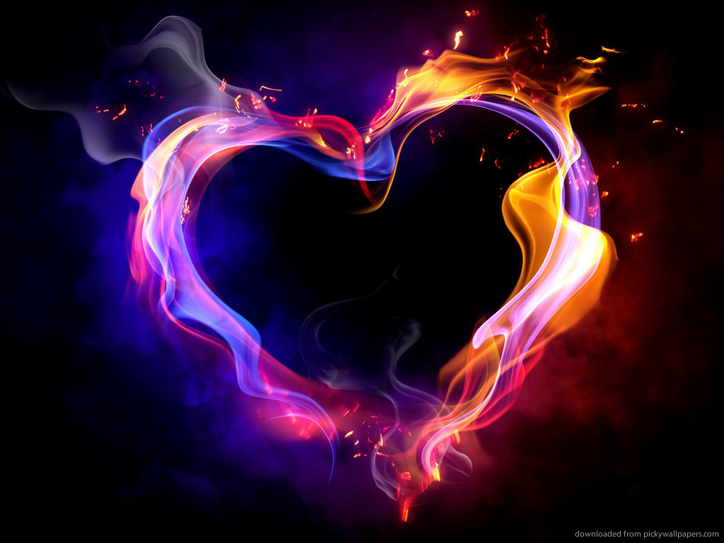 Imagens de amor coração de fogo 
