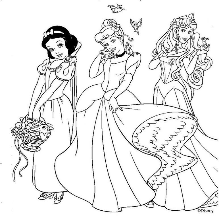 Imagens de desenhos para pintar e imprimir Princesas da Disney