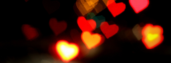 Imagens para Facebook capa de amor corações de luzes 
