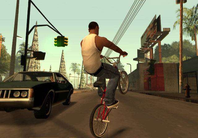 Jogos GTA San Andreas andando de bicicleta 