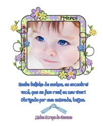 Mensagem de Amizade menina quadro foto olhos-azuis