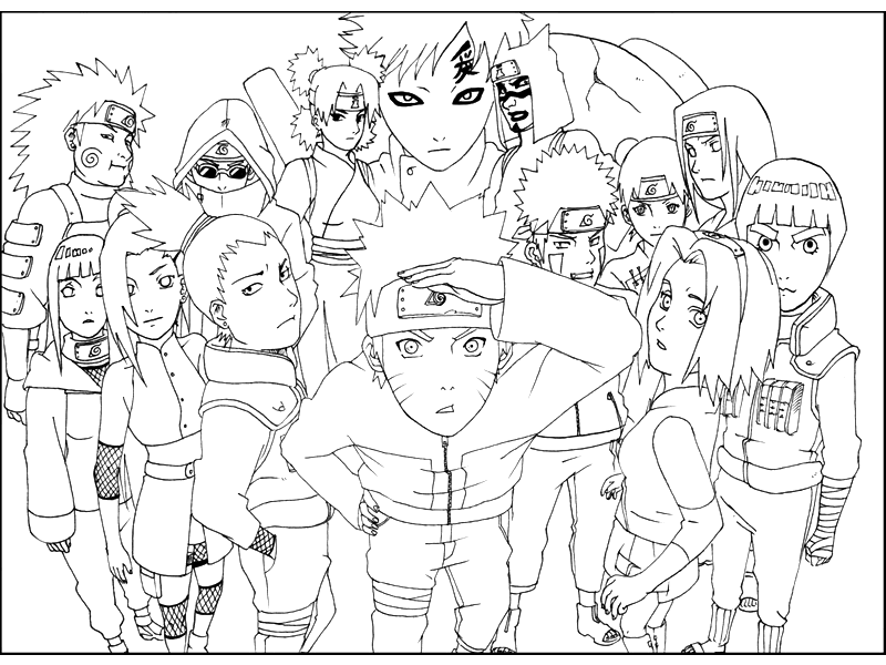 Naruto shippuden para colorir Grupo