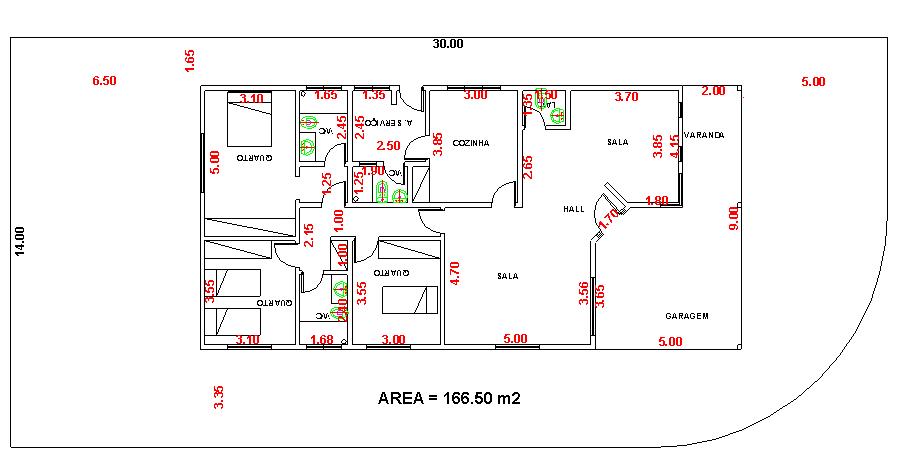 Planta de casas com 2 quartos e 2 banheiros quintal ampla