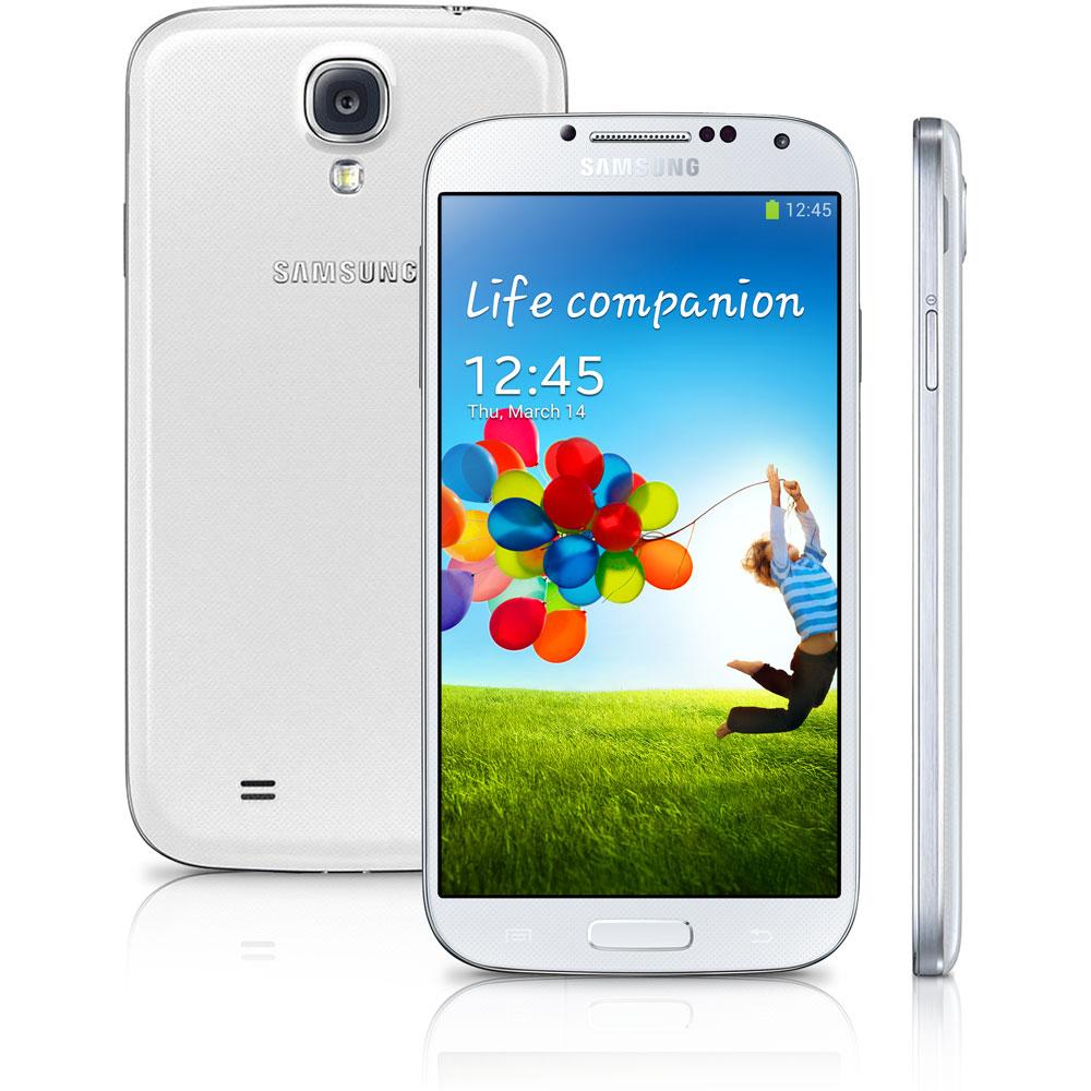 Samsung Galaxy S4 branco frente atrás e lateral do aparelho 
