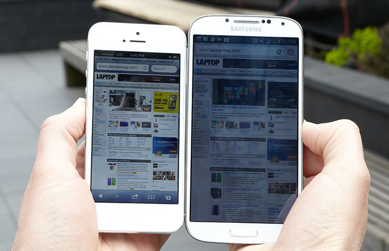 Samsung Galaxy S4 VS iPhone 5 - Branco comparação 