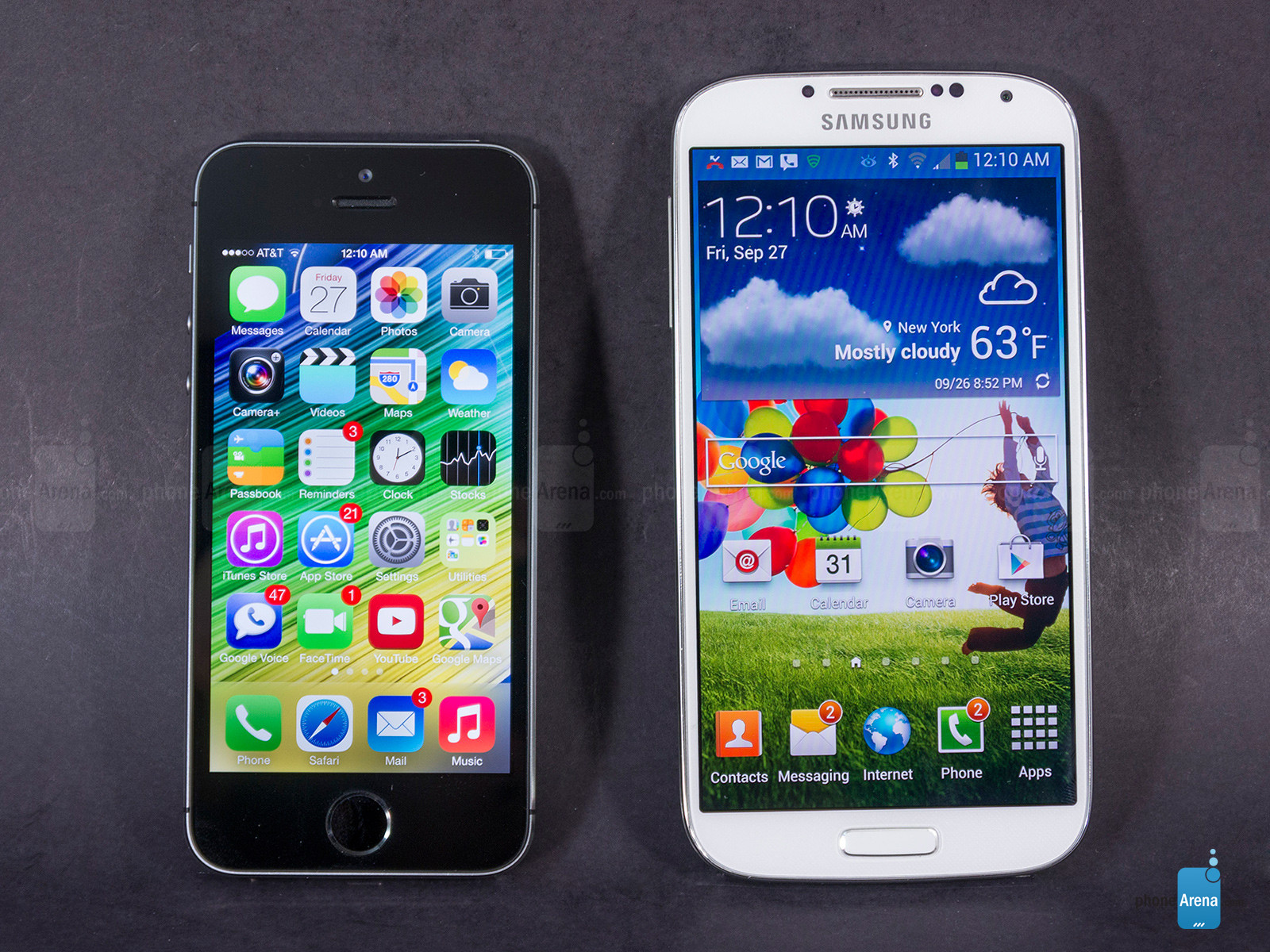 Samsung Galaxy S4 VS iPhone 5 - Tamanho 