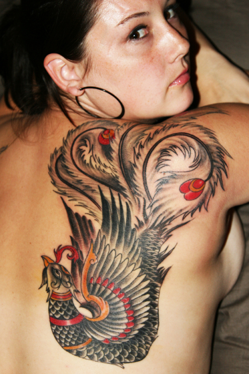 Tatuagem de fenix  Com Vermelho