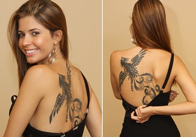 Tatuagem de fenix  Costas