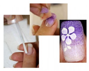 Unhas decoradas simples para unhas pequenas branco com lilás